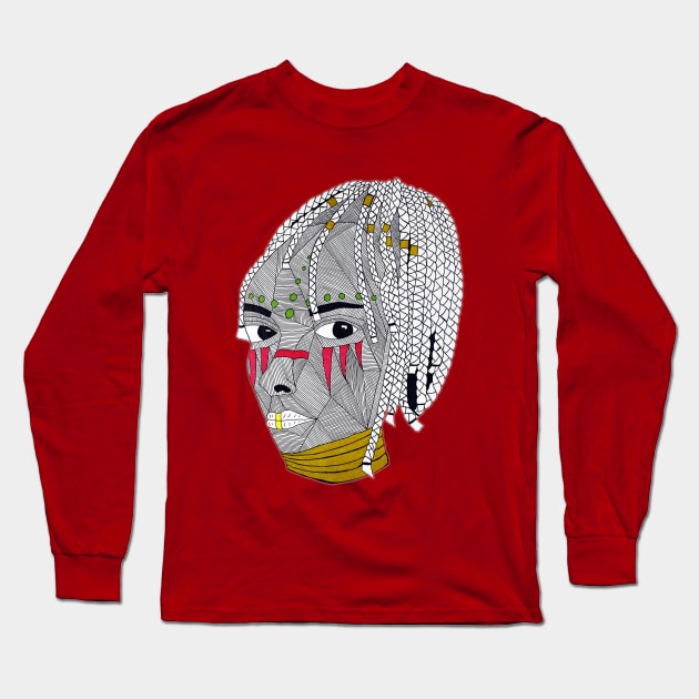 Tribal Woman // Hand Drawn Long Sleeve T-Shirt by JadeHylton